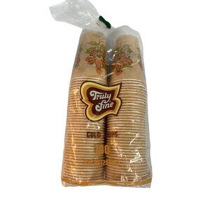 Vintage Orange Poppy Truly Fine 7oz Waxed Cold Cups In Original Bag 100 Cup